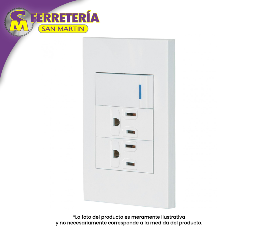 ESPAÑOLA 1APAGADOR 2CONTACTO  C/PLACA 45594(VOLTECK)